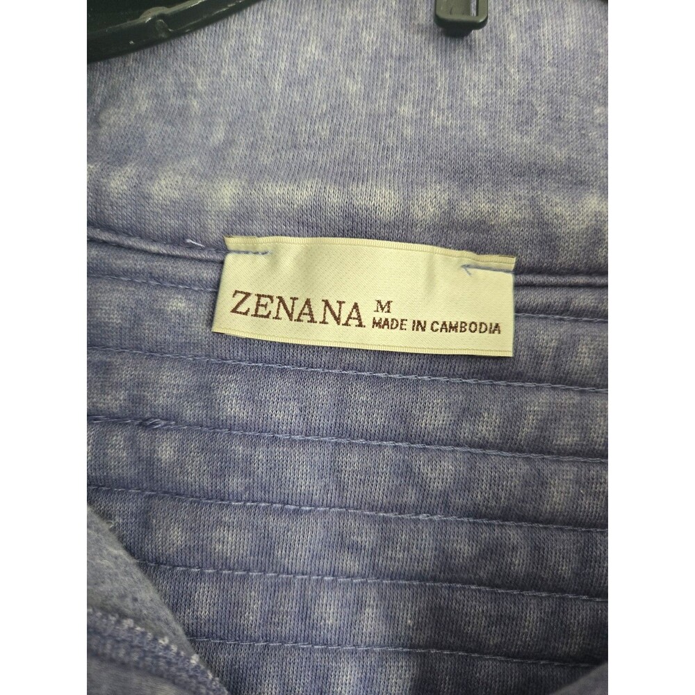 Zenana Acid Washed Half Snap Fleece Sweatshirt Med - Picture 3 of 7